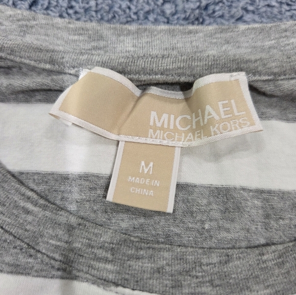MICHAEL KORS Casual Striped Short Sleeve Women's Tee NEW NO TAG. - Picture 5 of 12